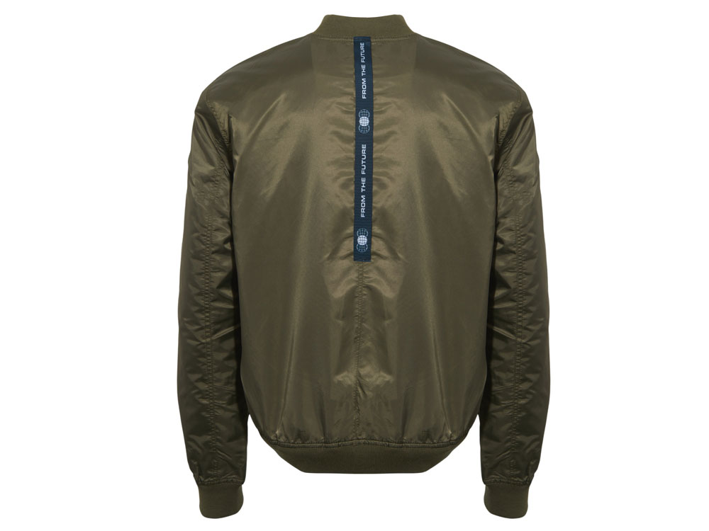 Куртка бомбер Antwerpen унисекс, хаки, ДТФ и бренд тайп-2