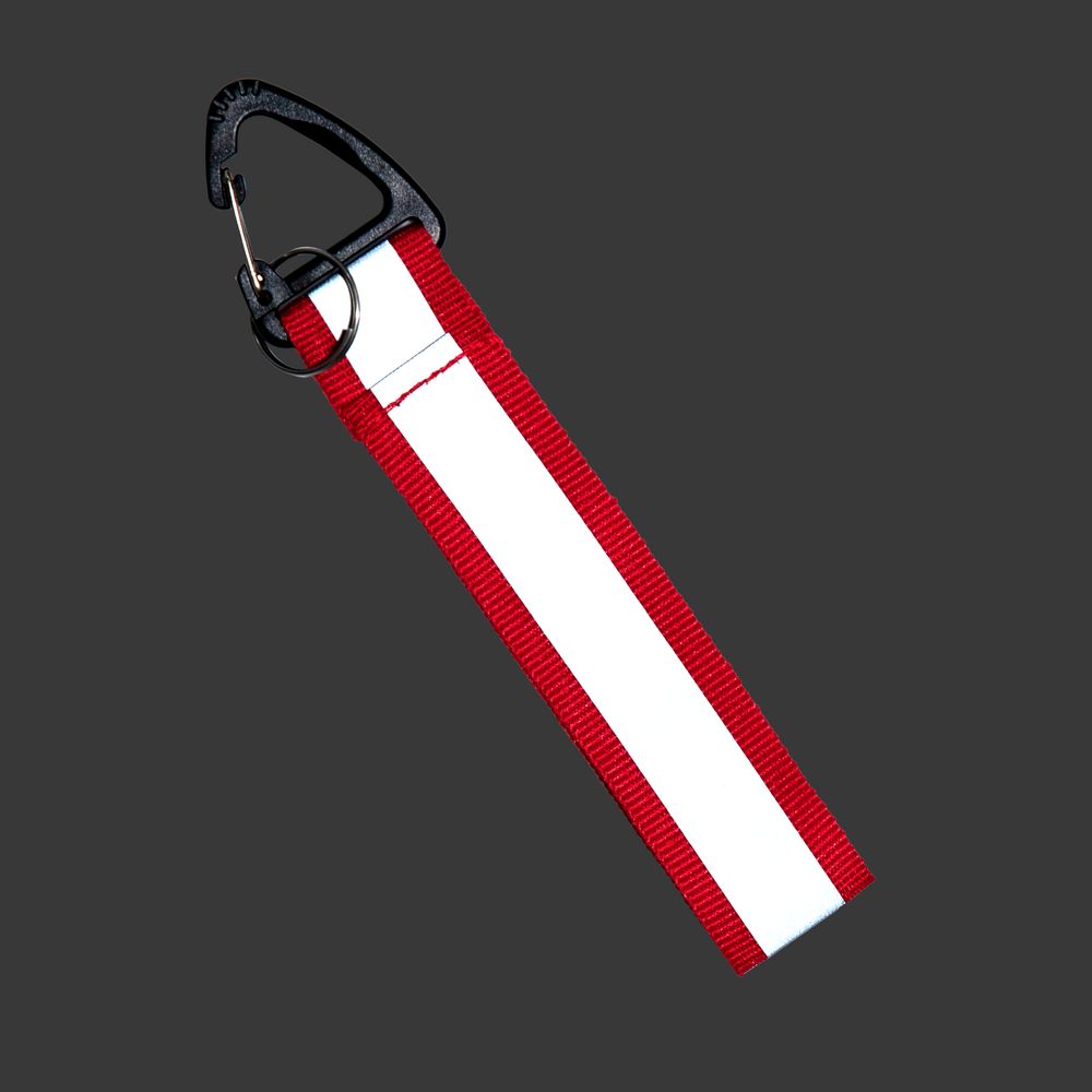 Светоотражающий брелок Flashline, серый с красным-2