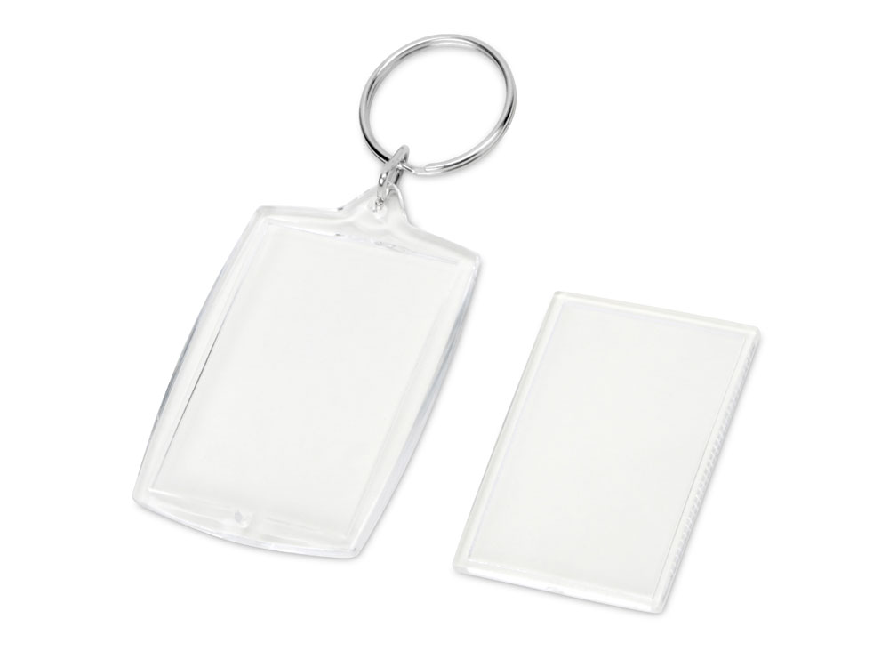 Брелок с возможностью вставки фотографии или рекламного мини-постера, прозрачный-2