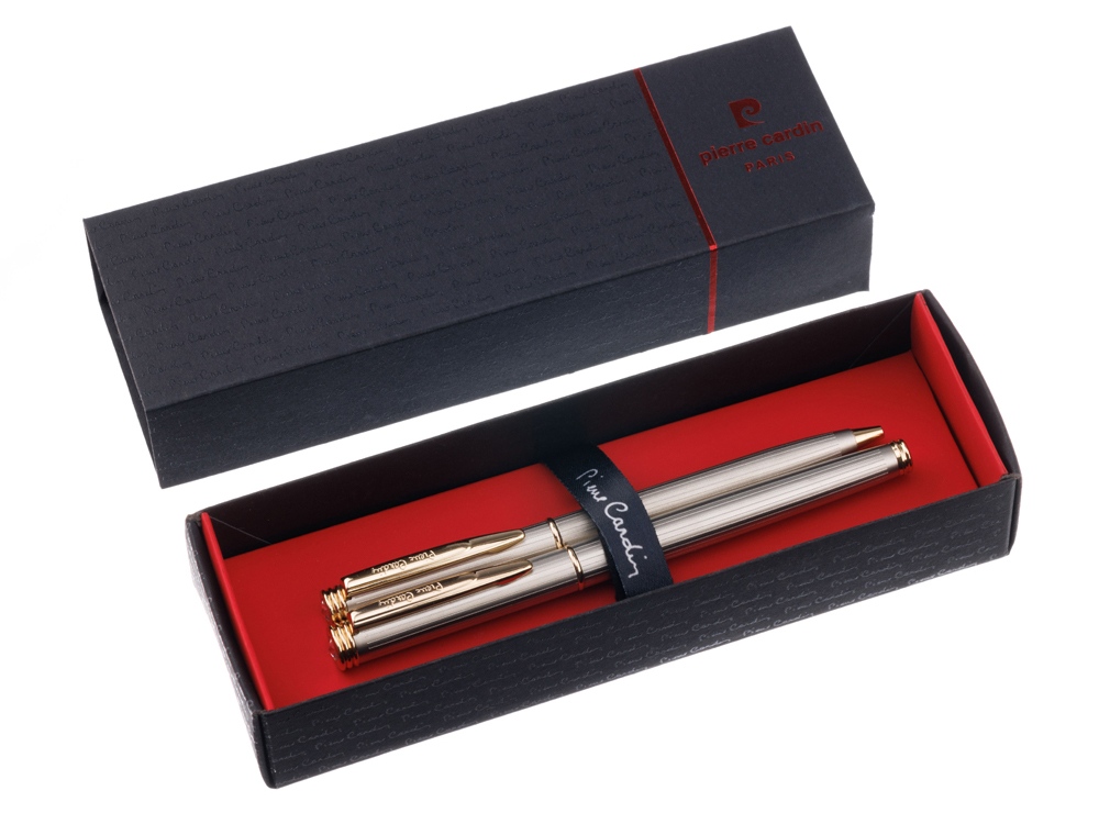 Набор Pierre Cardin PEN&PEN: ручка шариковая + роллер. Цвет - серебристо-бежевый. Упаковка Е.-1