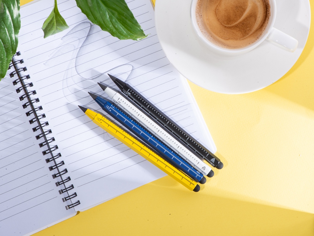 Вечный карандаш из переработанного алюминия Sicily, черный-4