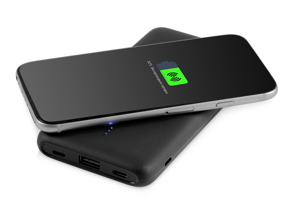 Внешний беспроводной аккумулятор с подсветкой лого Reserve X. 8000 mAh, черный-3
