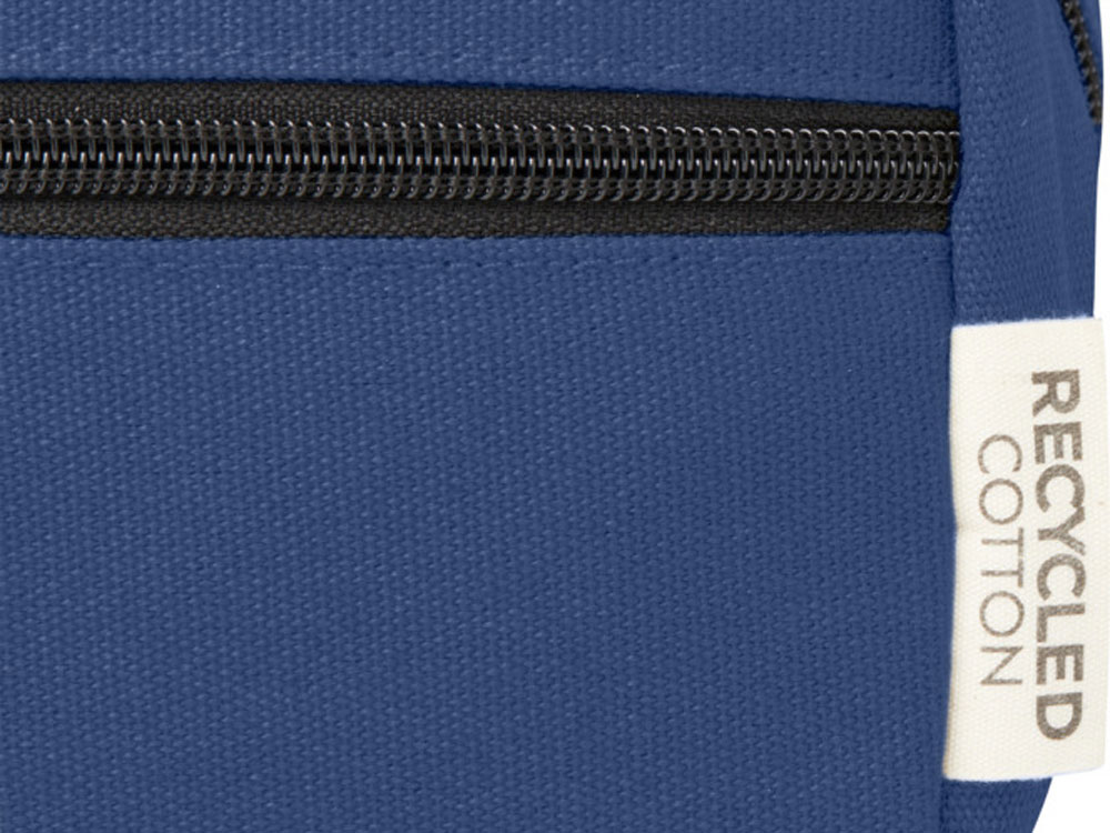 Косметичка Joey из холста, переработанного по стандарту GRS, объемом 3,5 л, нэйви-3