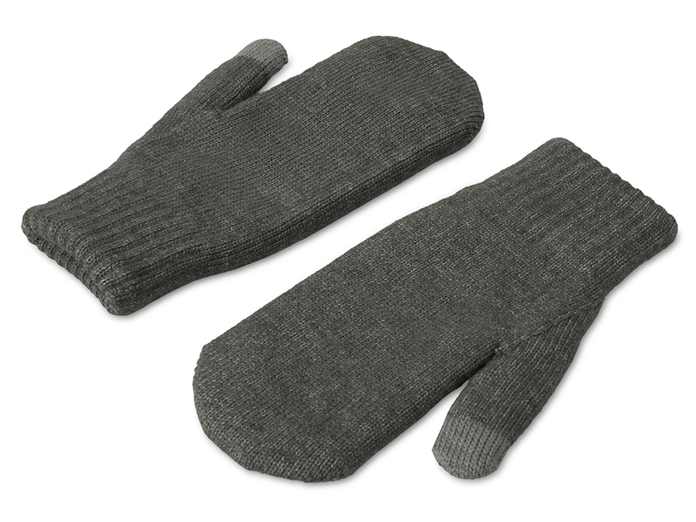 Подарочный набор с варежками, шарфом и термосом, серый-8