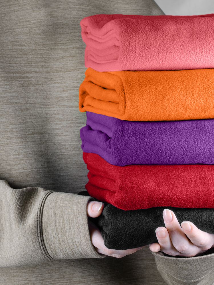 Флисовый плед Warm&Peace, розовый (коралловый)-3