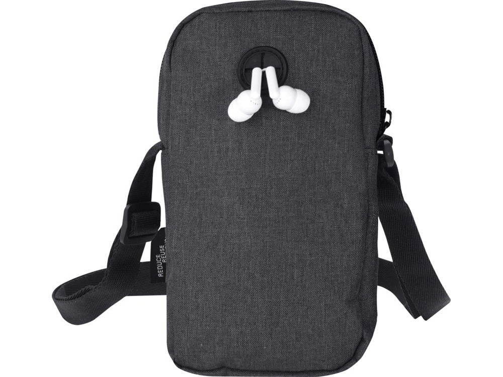 Сумка для телефона Ross из переработанного материала, древесный уголь-2