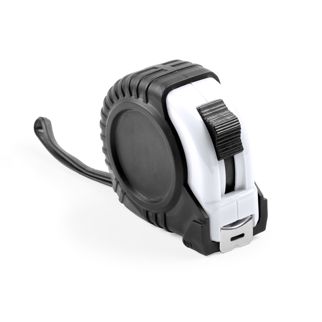 Рулетка GRADE 3M с металлическим клипом 3 м., белый, пластик, белый, черный-0