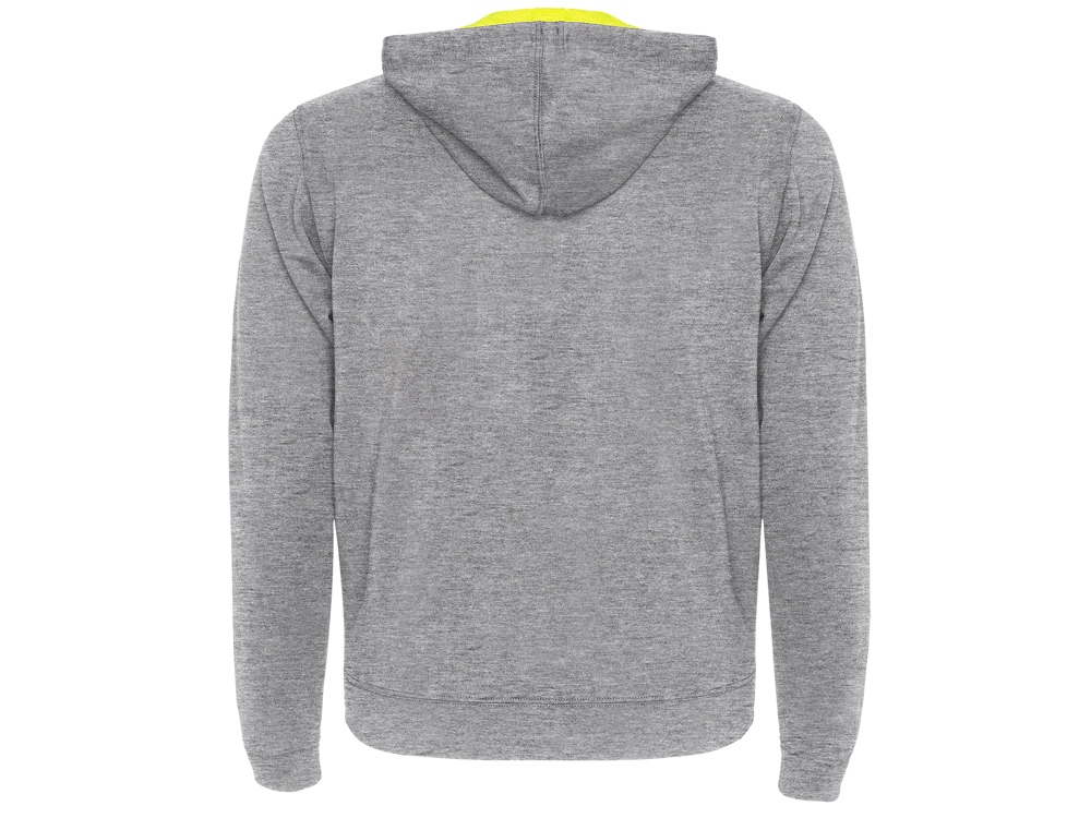 Толстовка на молнии Fuji, серый меланж/неоновый желтый-1