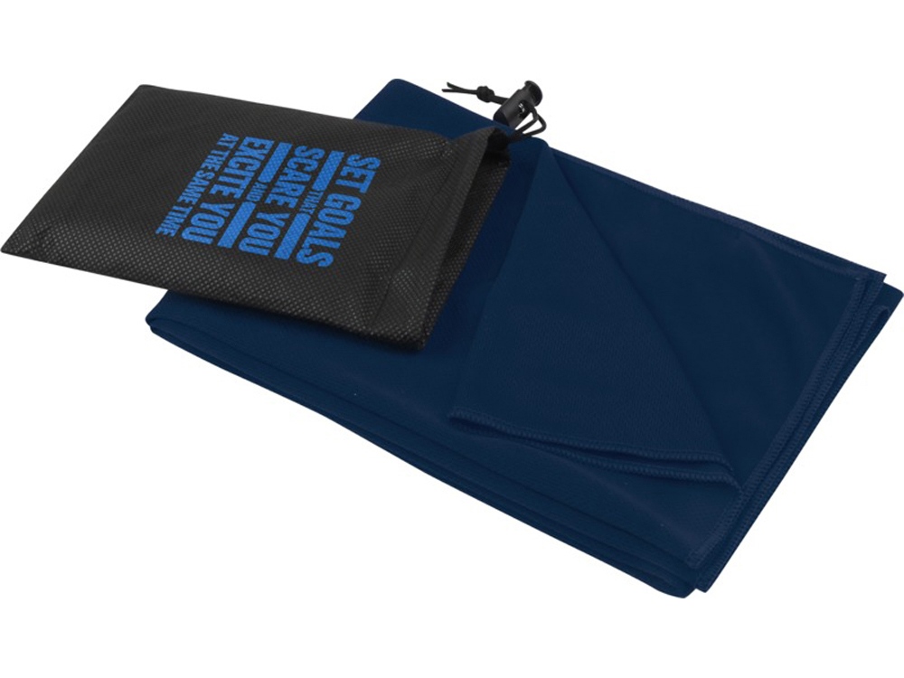 Lucas спортивное полотенце из переработанного полиэстера 50х100 см - Синий нэйви-5