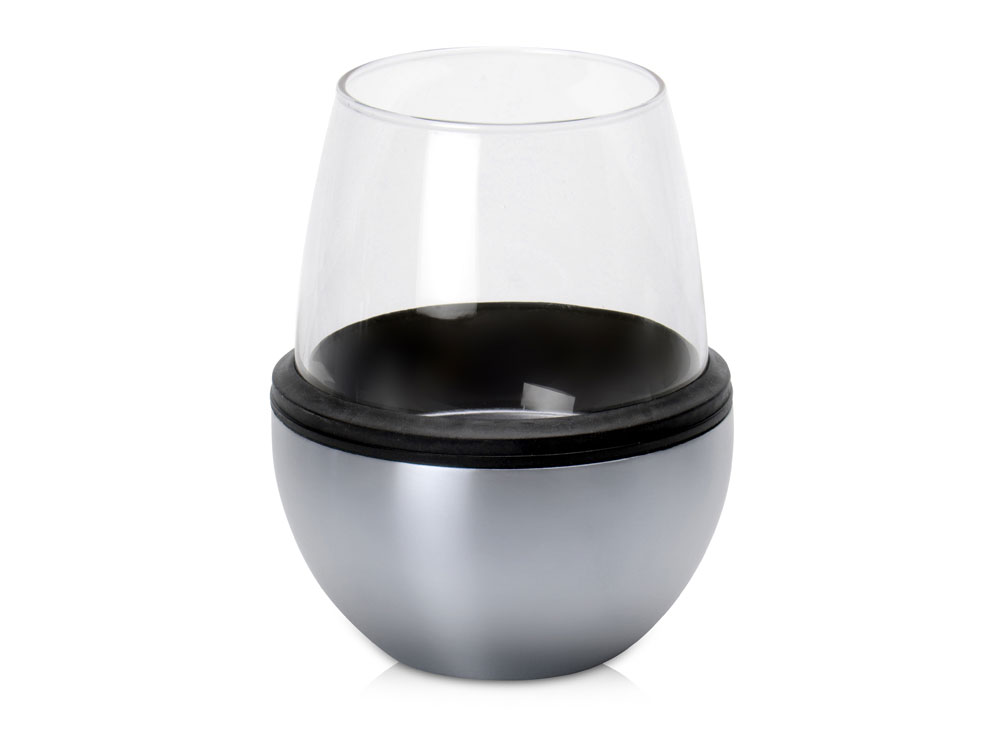 Тумблер для вина WINE KUZIE, серебристый-2