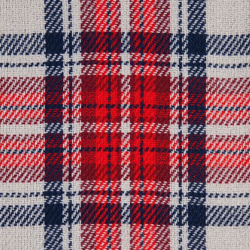 Плед «Валдай», бежевый с красным и синим-1