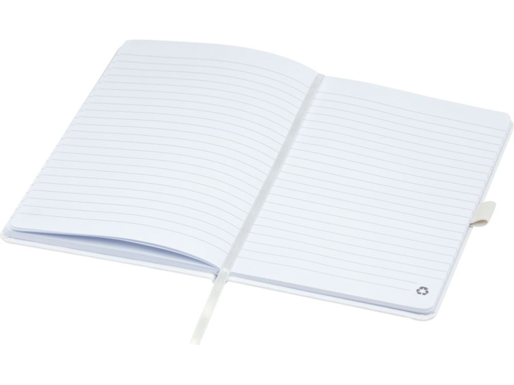 Блокнот Honua форматом A5 из переработанной бумаги с обложкой из переработанного ПЭТ, белый-3