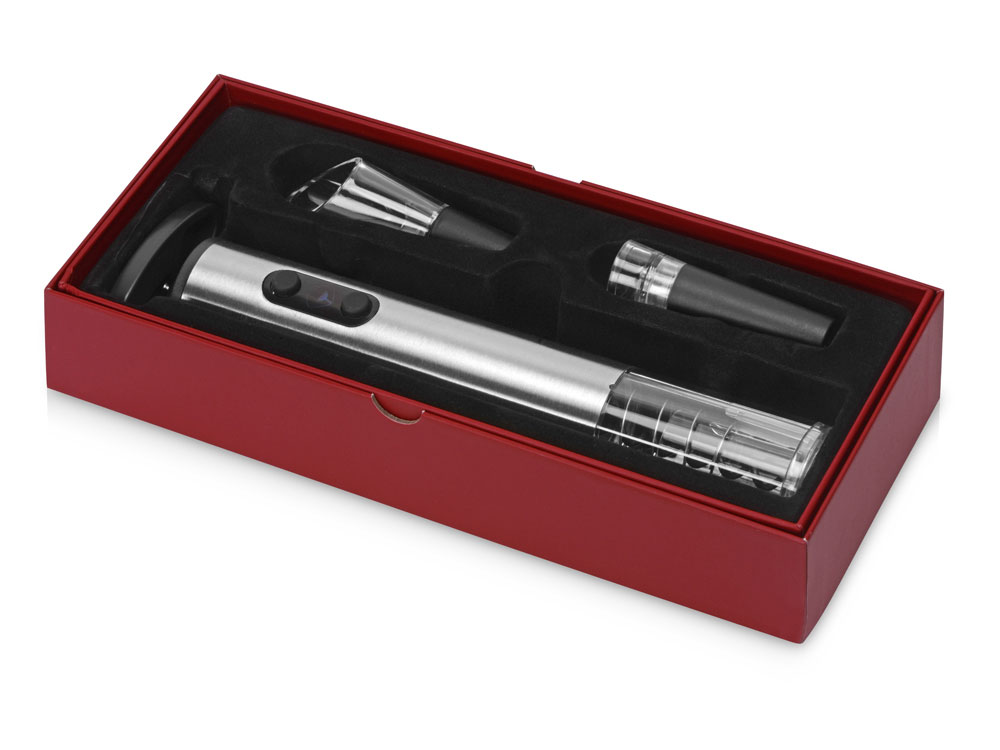 Набор винных аксессуаров Sicilia с электрическим штопором из стали, на батарейках-8