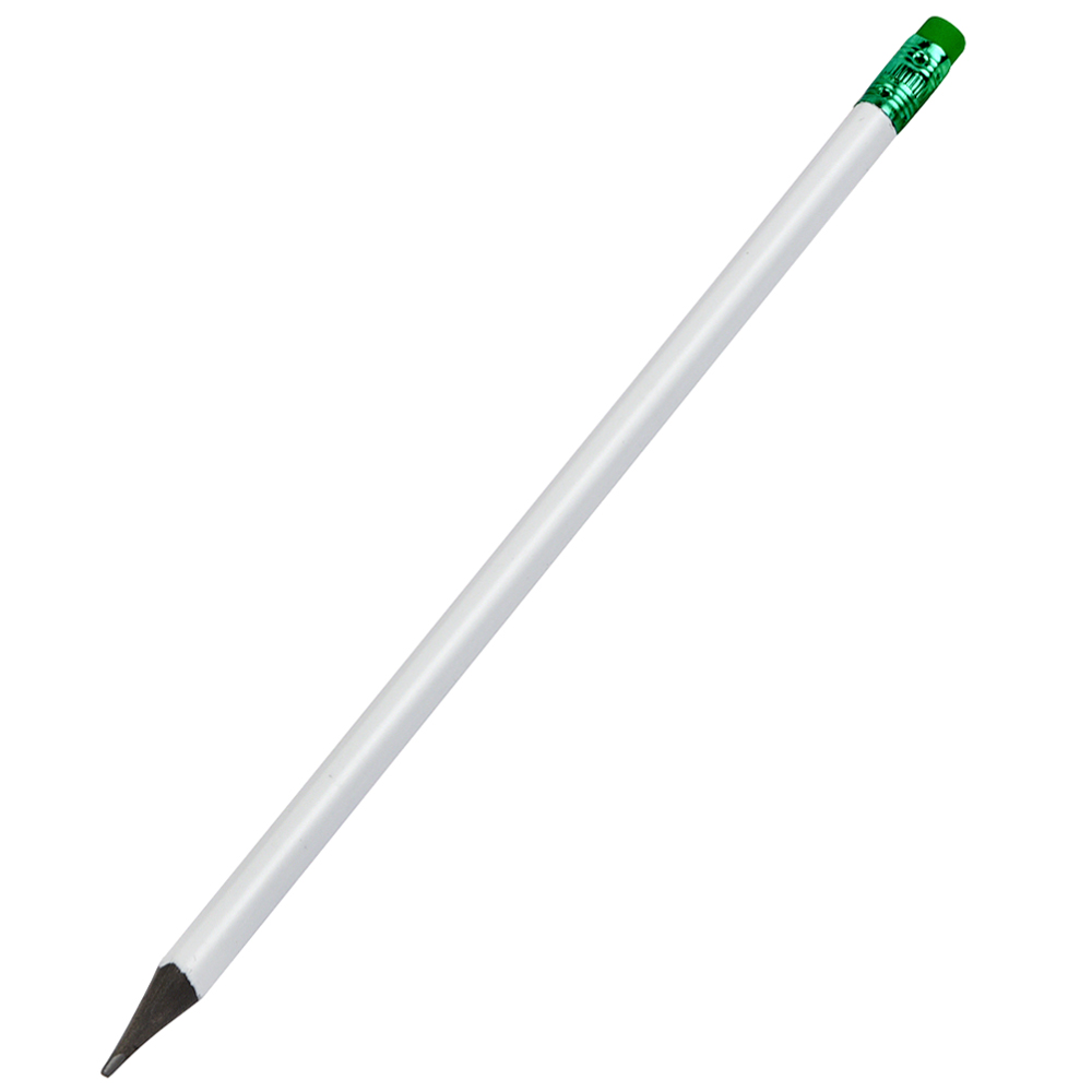 Карандаш из переработанного сырья Unicorn, Белый/зелёный-0
