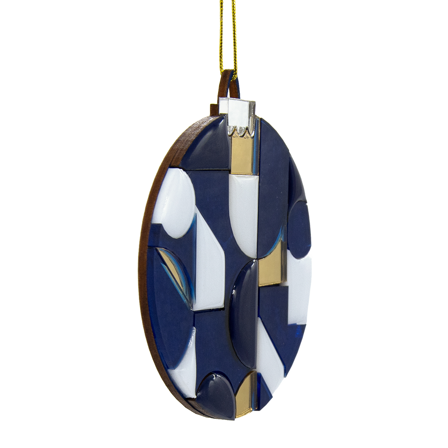 Ёлочное украшение Хундертвассер, коллекция ARTS`ME (синий с белым и с золотом)-2
