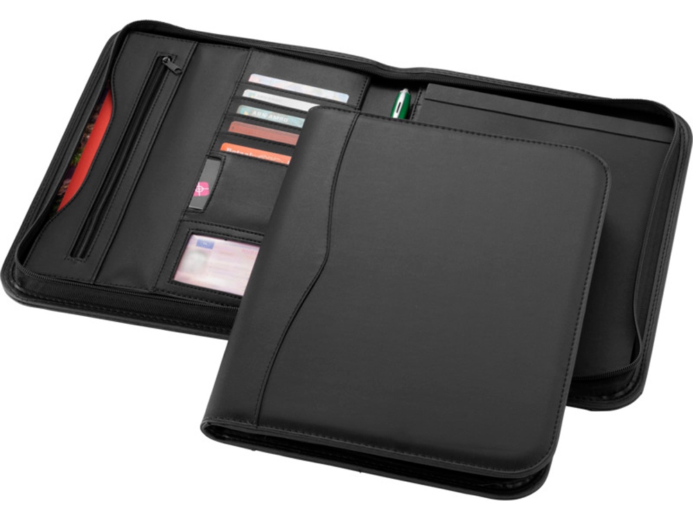 Папка A4 Ebony на молнии, черный-0