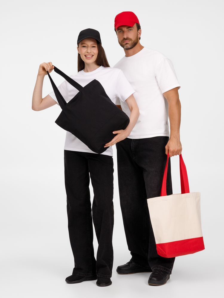 Холщовая сумка Shopaholic, красная-3