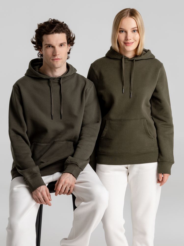 Толстовка с капюшоном унисекс King, хаки-7