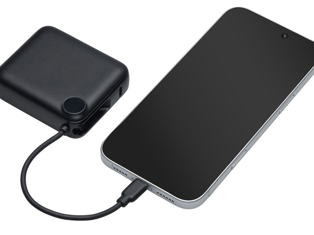 Внешний аккумулятор со встроенным кабелем Liri, QC/PD, 10000 мАч, черный-4