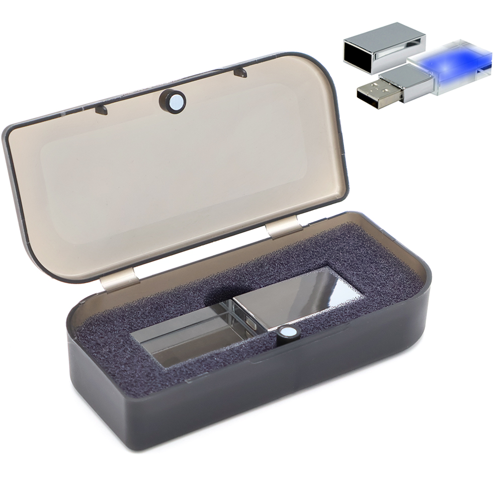 Флешка Moon 16 Гб в футляре, Синий-0