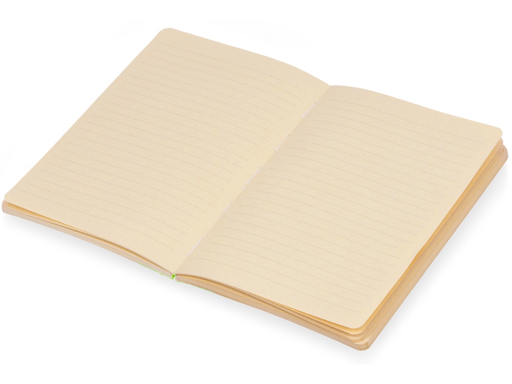 Блокнот А5 из переработанного тростника и RPET Adiantum, 80 листов, гибкая обложка, зеленое яблоко-4