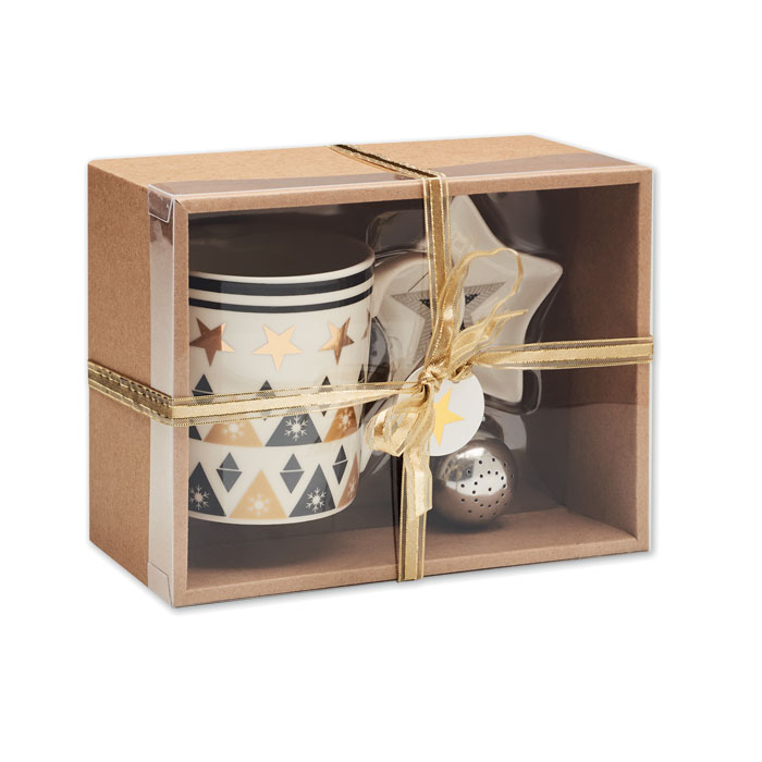 Кружка, мини подставочка, завар, многоцветный-0