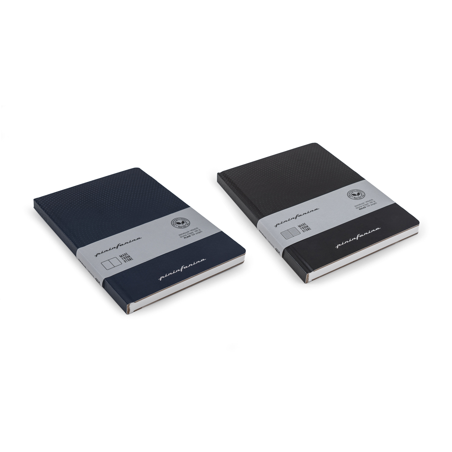 Блокнот линованный Pininfarina из каменной бумаги в твердой обложке, А5, синий-5