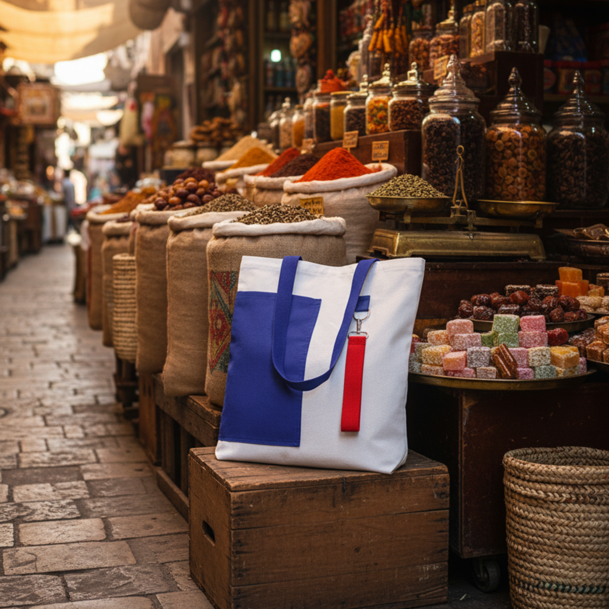 Сумка для покупок BANSHEE TO GO 325 г/м², Синий/Красный-1