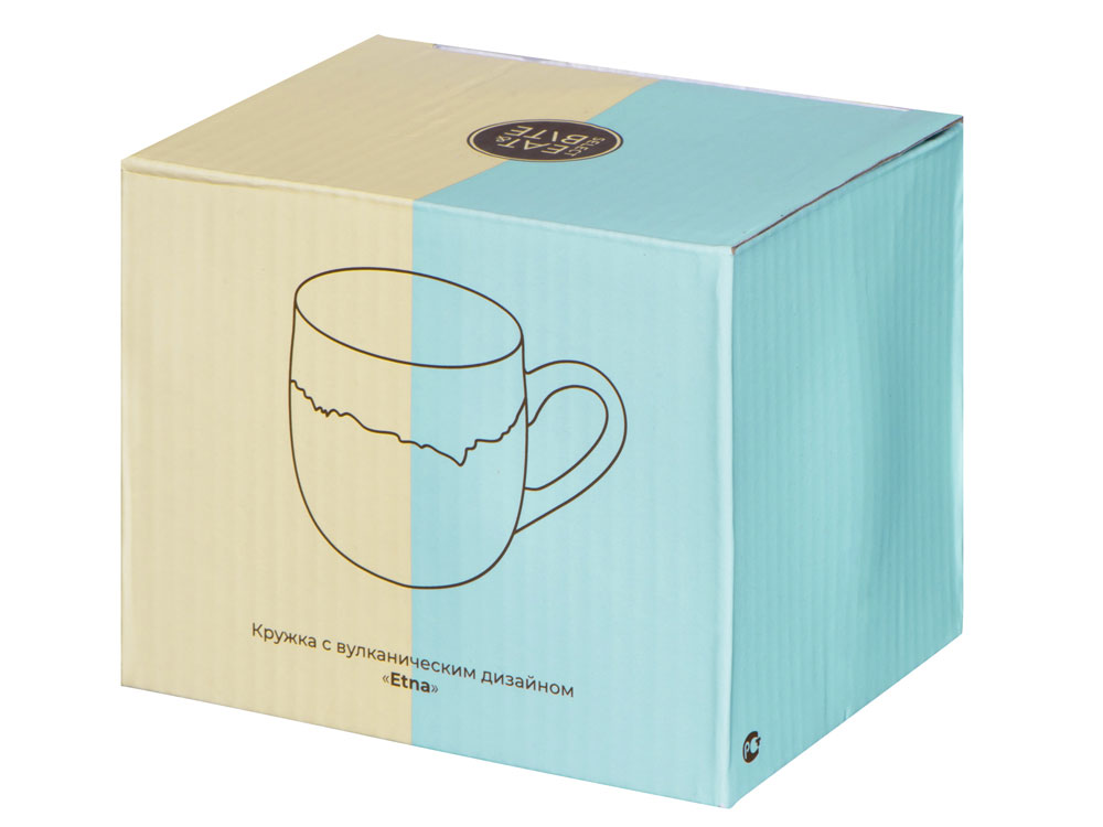 Кружка с вулканическим эффектом по краю Etna, 440 мл, бежевый-3