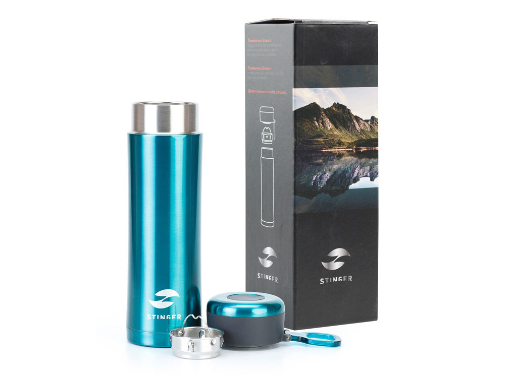 Термокружка Stinger, 0,42 л, сталь/пластик, изумрудный глянцевый, 7,5 х 6,9 х 22,2 см-5