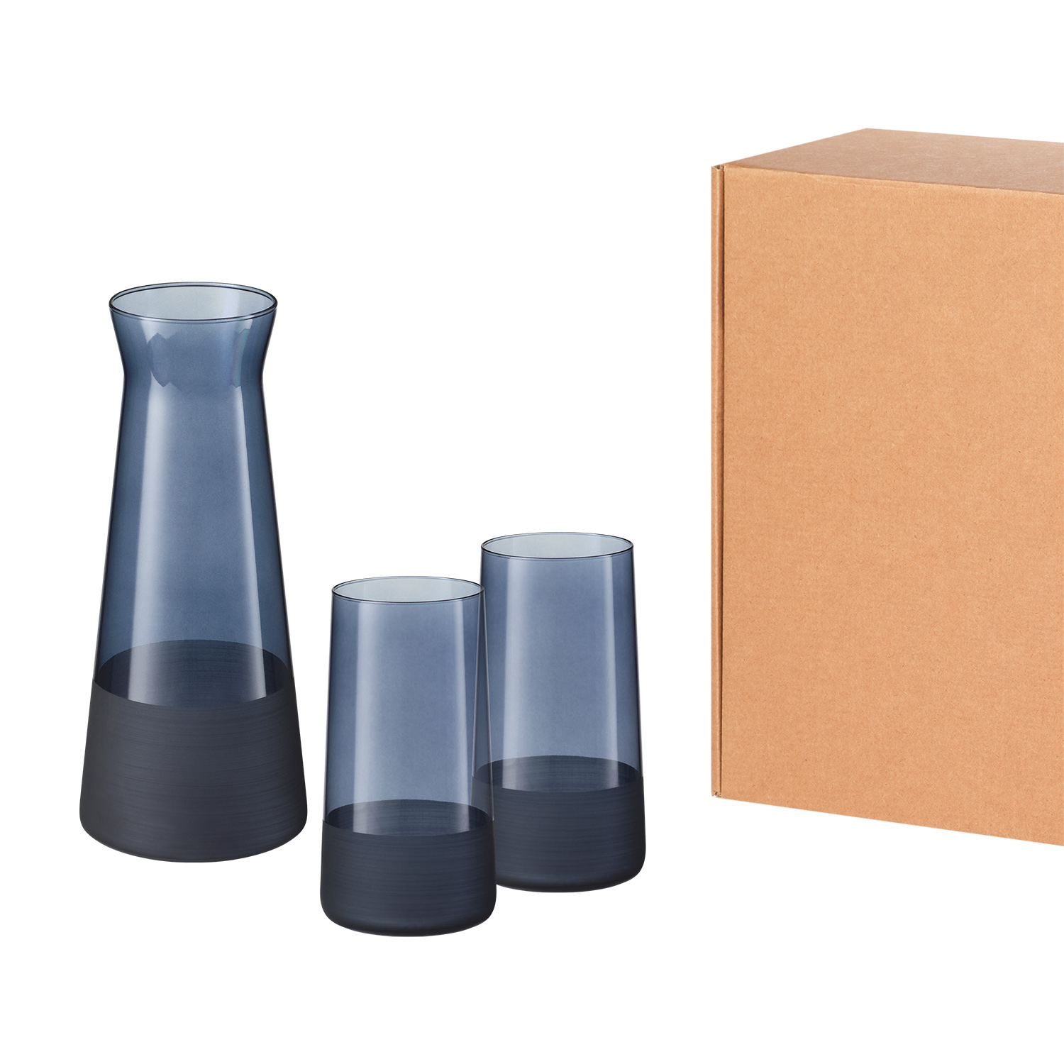 Подарочный набор декантер + 2 высоких стакана, Сапфир (Sapphire) синий-0