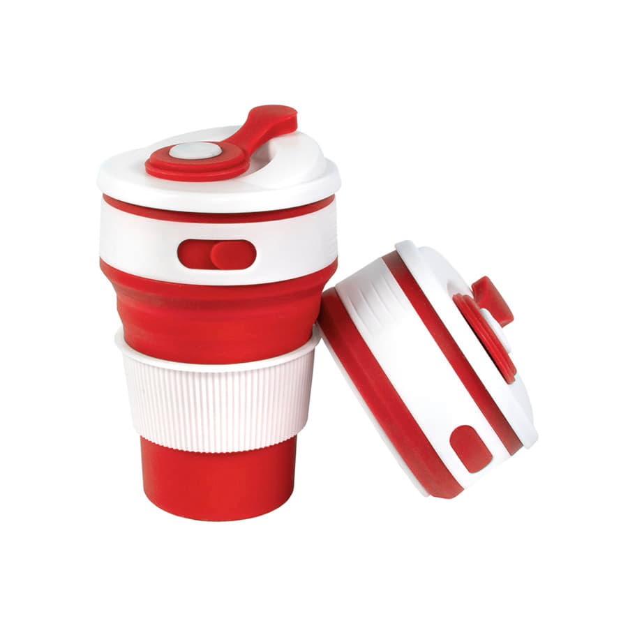 Стакан складной BUTTON,  350 мл, красный-2