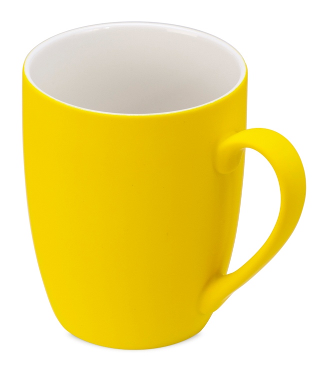 Кружка с покрытием soft-touch C1, желтый-0