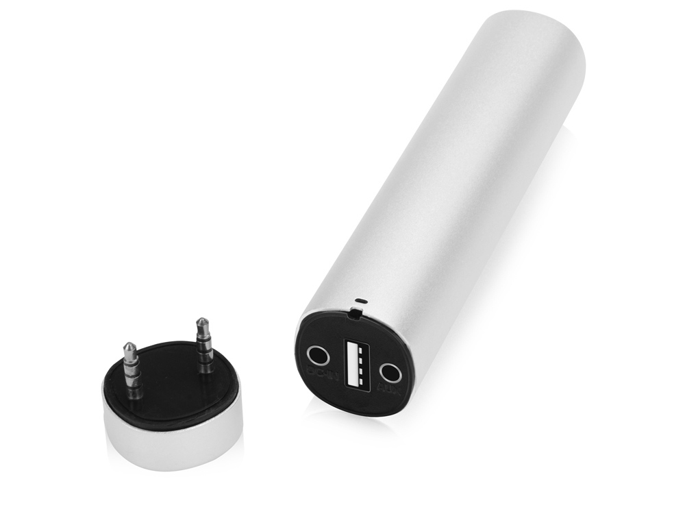 Портативное зарядное устройство Мьюзик, 5200 mAh, серебристый-1