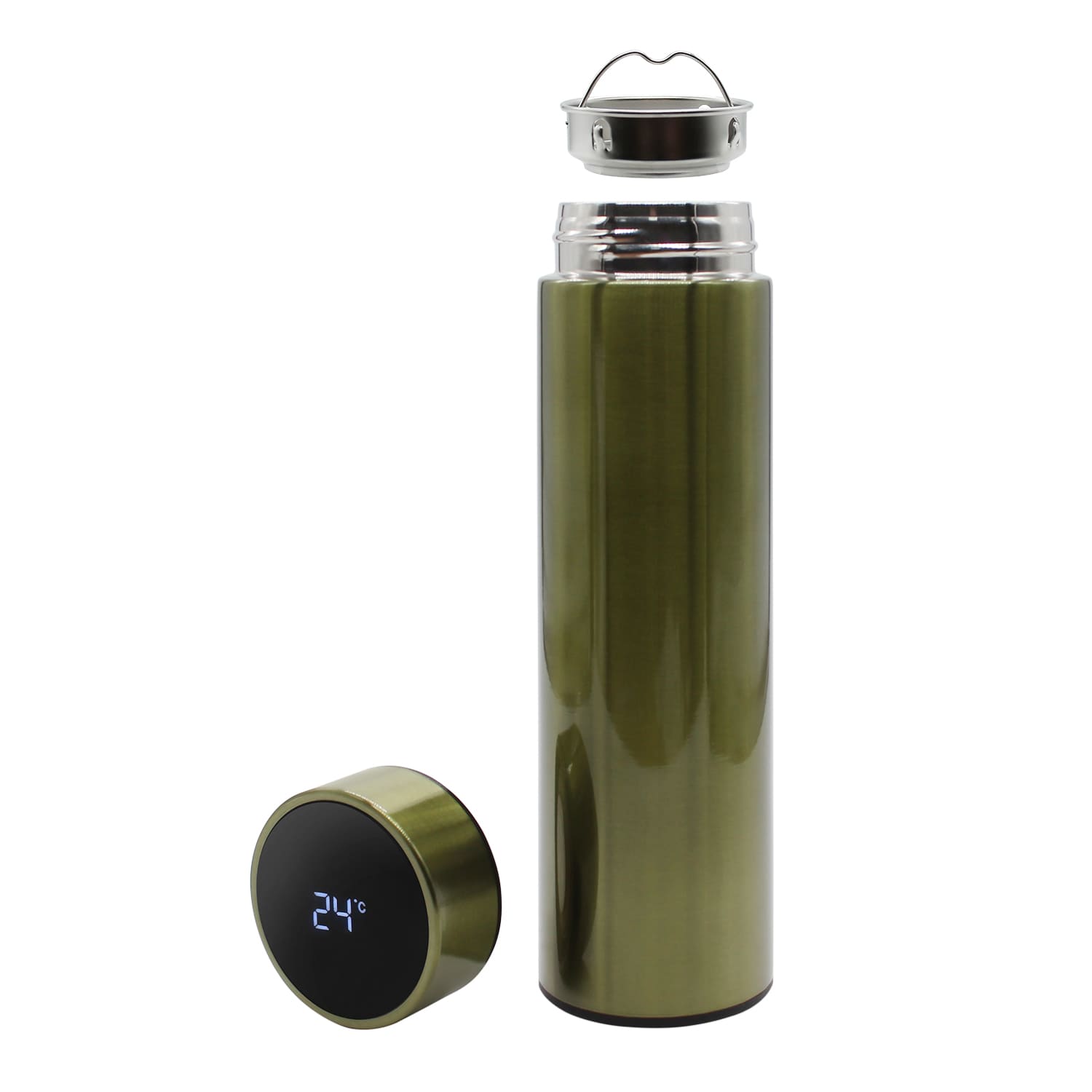 Термос Reactor металлик с датчиком температуры (хаки)-2