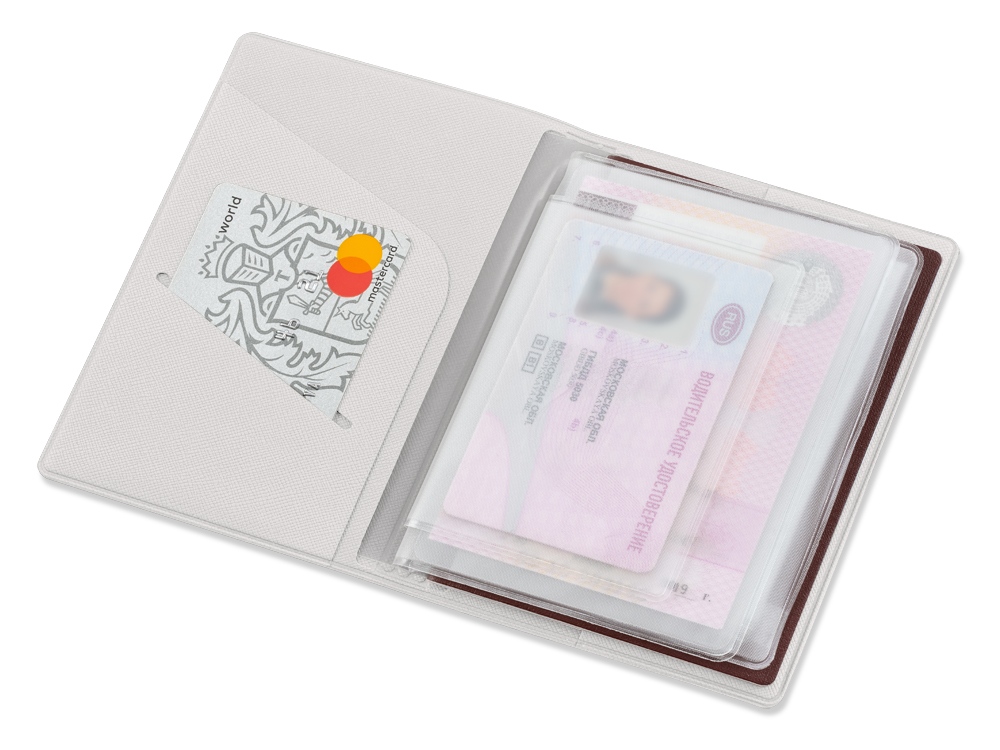 Классическая обложка для автодокументов Favor, белая-1