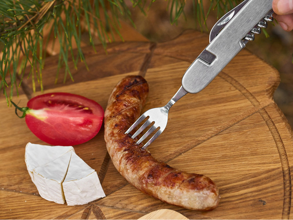 Нож перочинный Stinger, 109 мм, 8 функций, материал рукояти: нержавеющая сталь (серебристый)-12