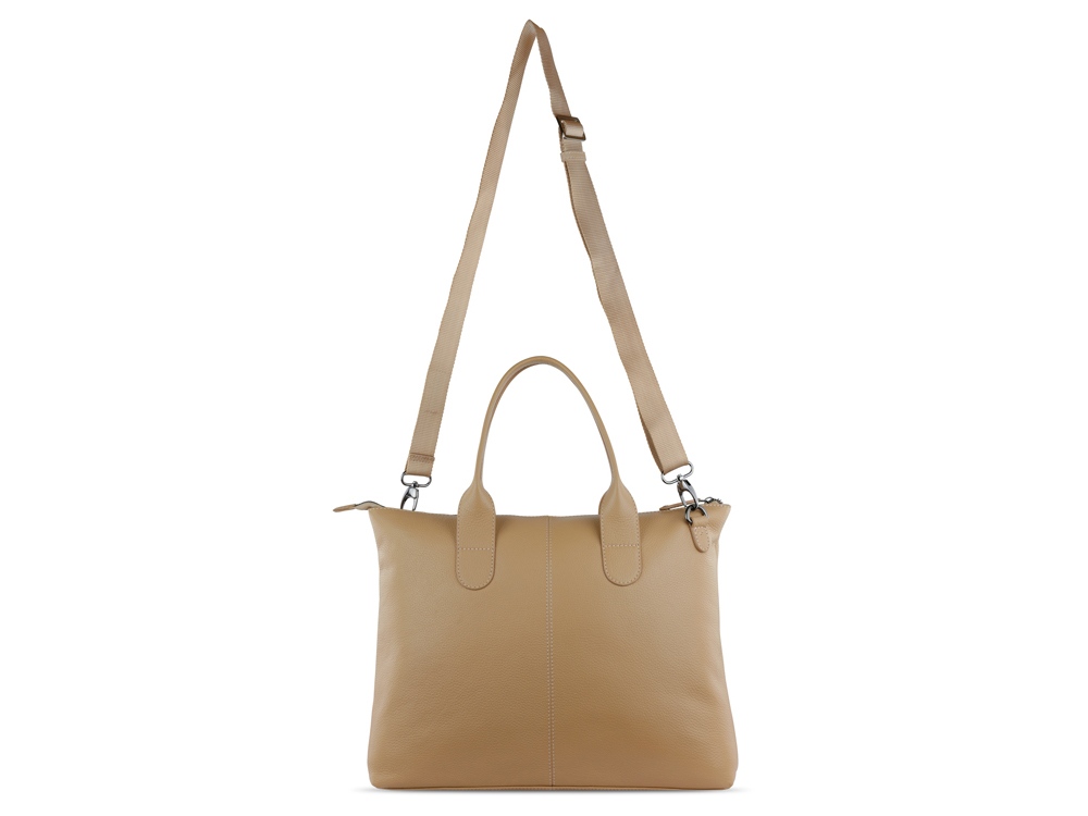 Сумка-шоппер BUGATTI ЭЛЬЗА | ELSA, песочного цвета, воловья кожа/полиэстер, 46х11х31,5 см-7