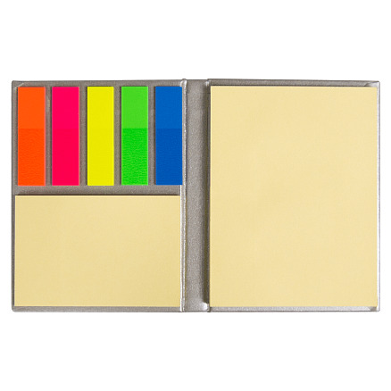 Набор цветных бумажных стикеров Stick and Fun в твердом переплете, Серебристый-0