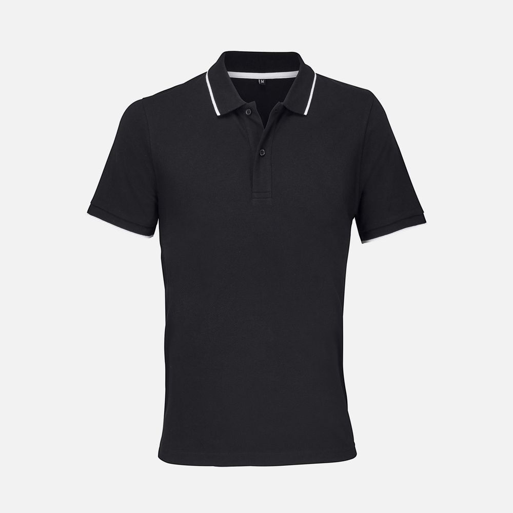 Рубашка поло унисекс Palermo, черная с белым-0