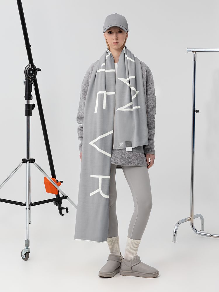 Шарф Bereg, молочный с серым-4