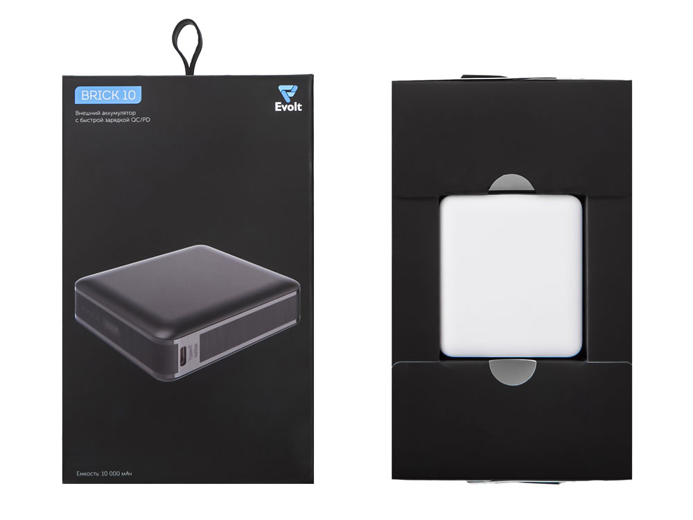 Внешний аккумулятор Brick 10 с быстрой зарядкой QC/PD, 10000 мАч, белый-7