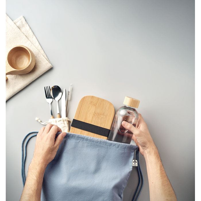 Рюкзак на шнурках, голубой-1