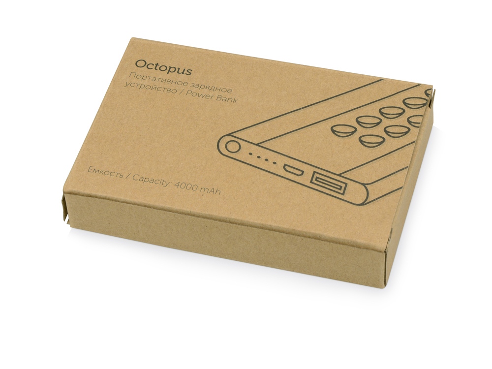 Портативное зарядное устройство Octopus, серебристый-6