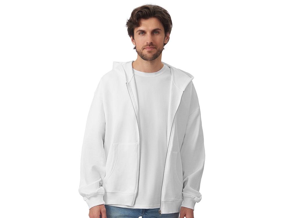 Толстовка оверсайз с капюшоном на молнии Monaco, белый-1