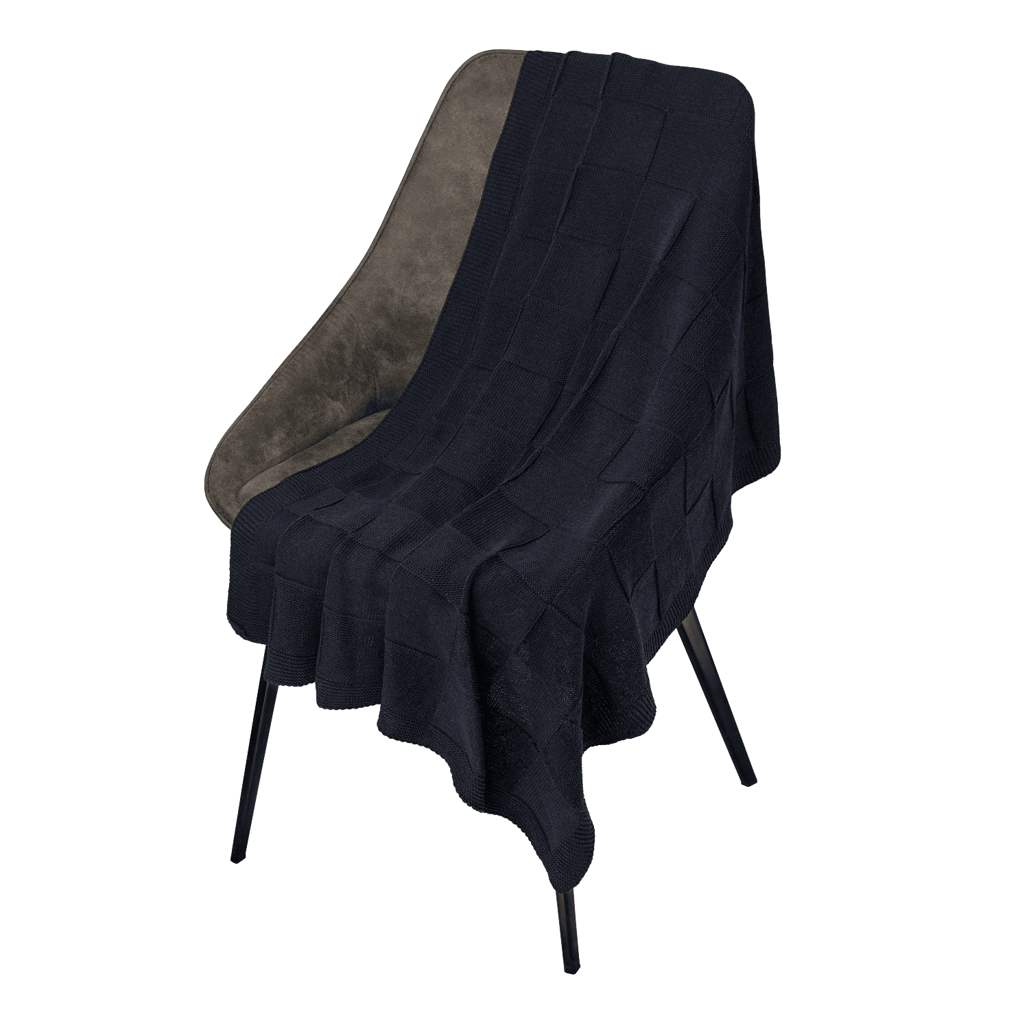 Плед Cella вязаный, синий (без подарочной коробки)-0