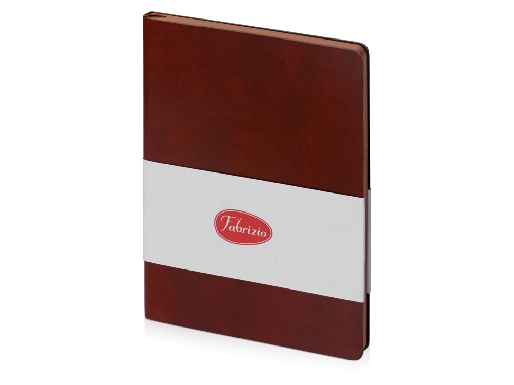 Блокнот А5 Fabrizio, 80 листов, цветной срез, коричневый-0