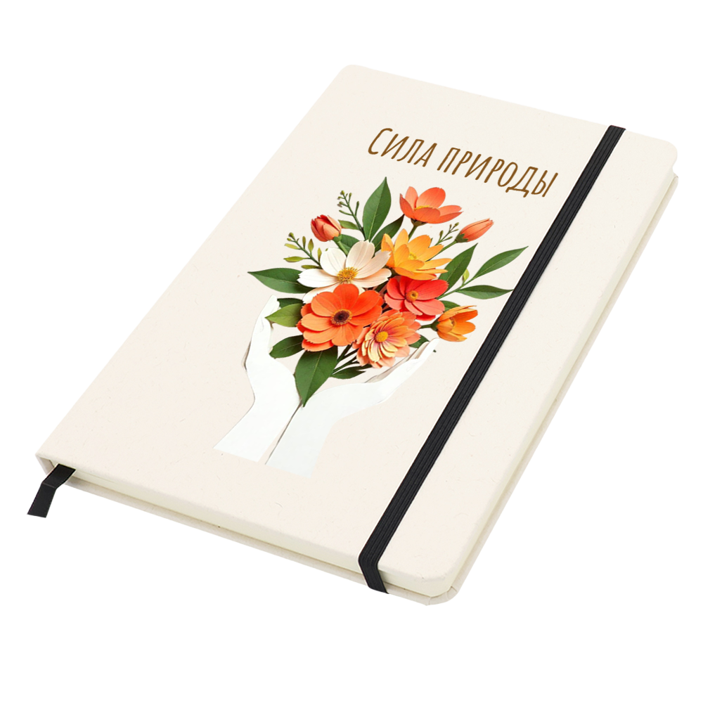 Блокнот из переработанных тетрапак в твёрдом переплёте Rebirth, Серый-7