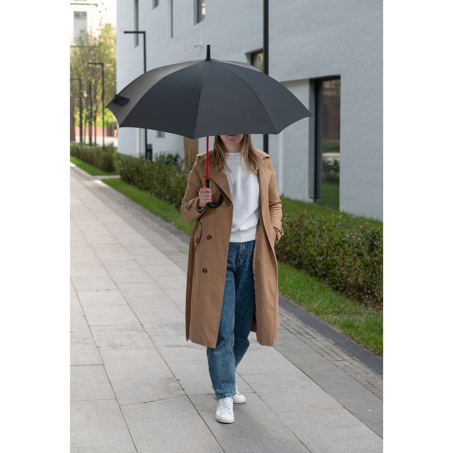 Зонт-трость Quantum, черный/красный-11