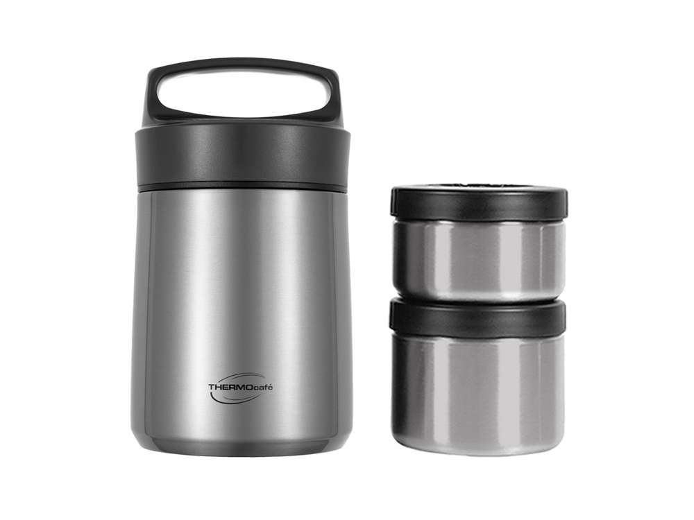 Термос с двумя контейнерами из нерж. стали тм THERMOcafe TCLB-1480SY (SS) 1,48L-0